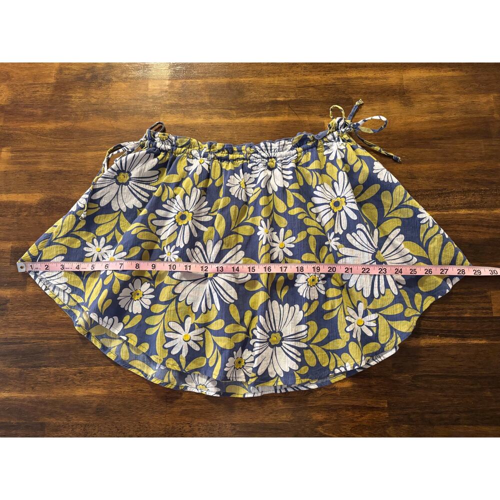 Aerie Women’s Medium Skirt Pull On 100% Cotton Floral Mini Curved Hem - Picture 13 of 15